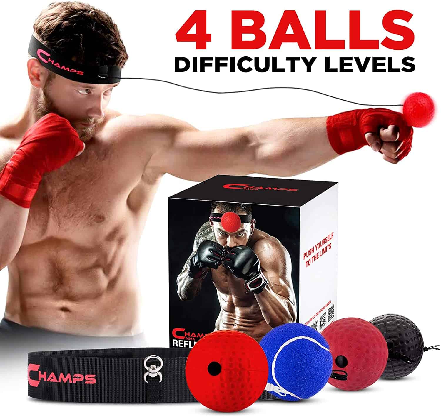 Boxing Training Fight Reflex Ball for Reaction Xnature Reflex Boxing Ball Red 